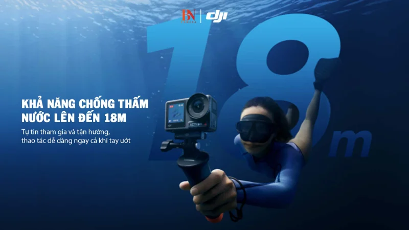 Minh họa DJI Osmo Action 4 sử dụng dưới nước