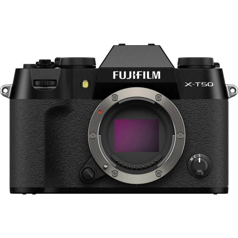 FUJIFILM X-T50 – thân máy chính diện, nền trong suốt