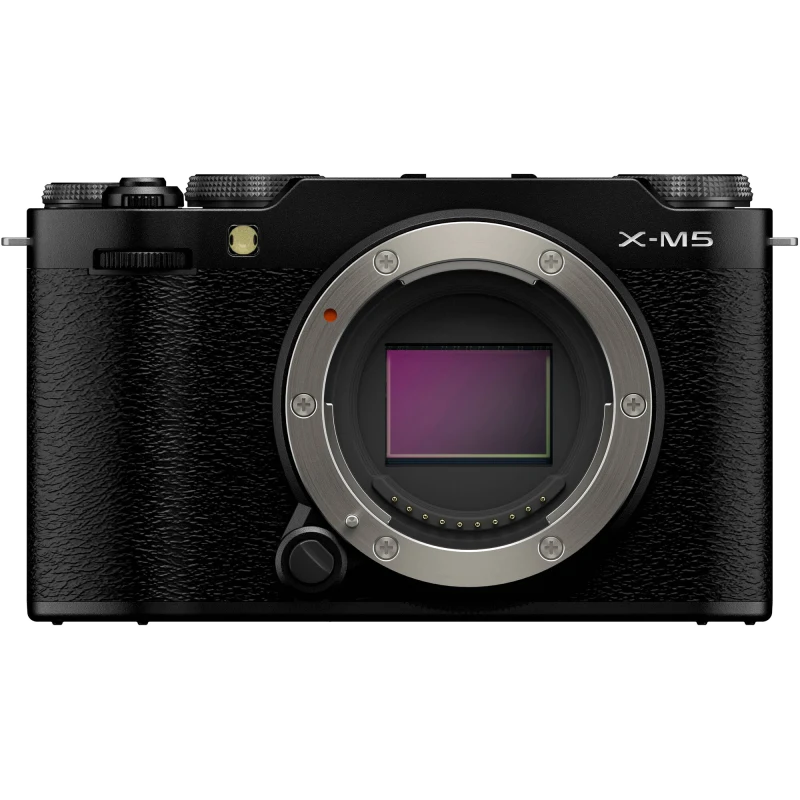 FUJIFILM X-M5 – thân máy chính diện, nền trong suốt
